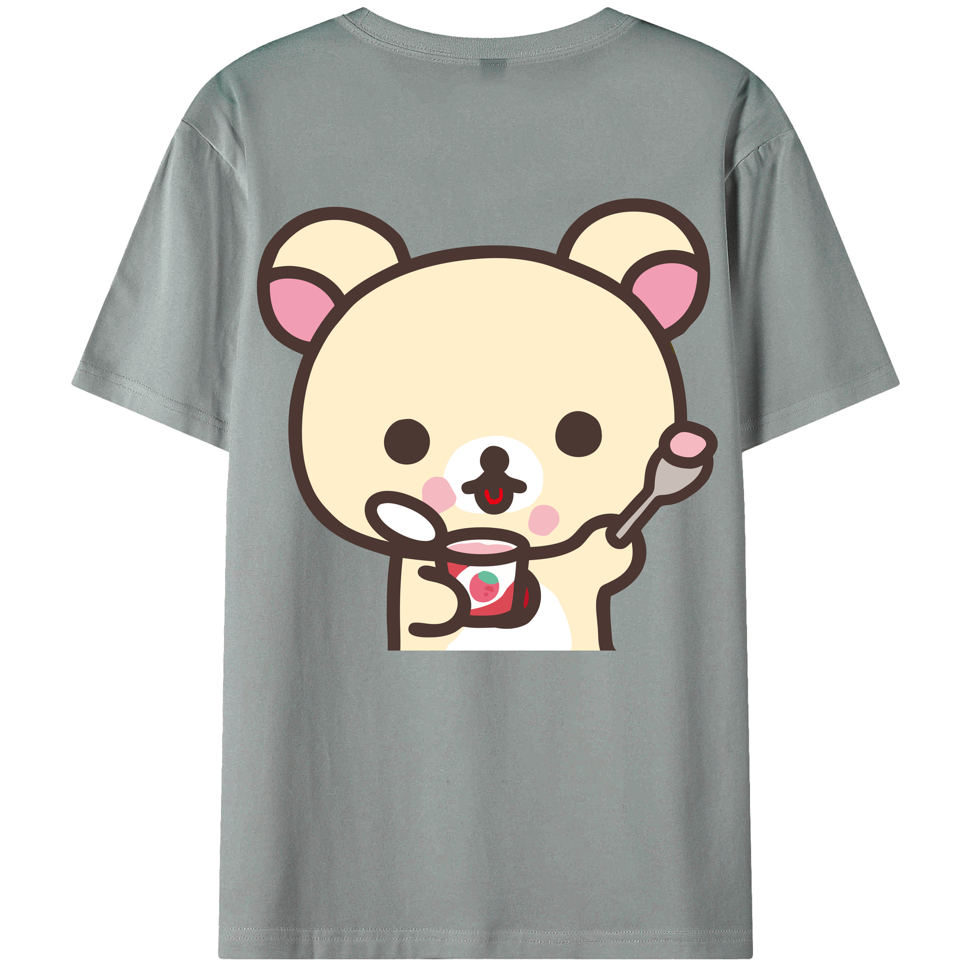 （画像用） リラックマ リラックマ キイロイトリ Rilakkuma Korilakkuma Kiiroitori 綿100％ メンズ半袖Tシャツ（バックプリント） 通気性